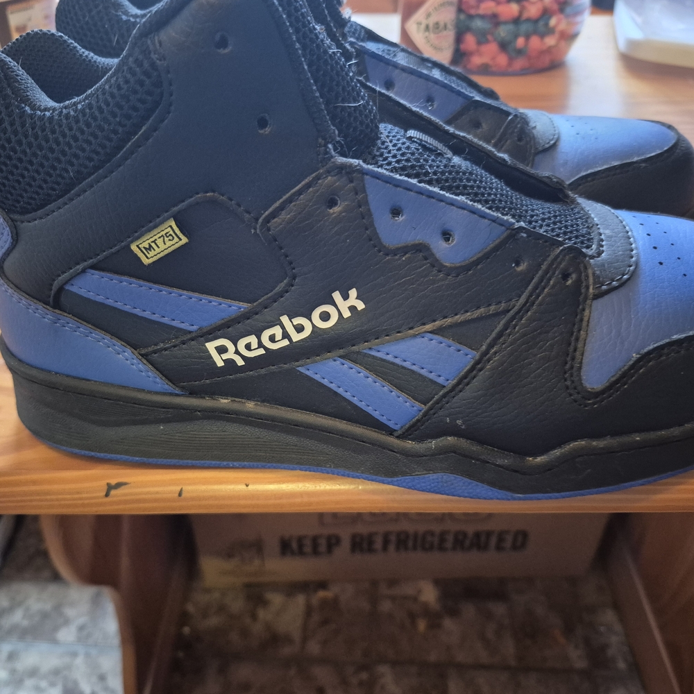 Reebok Black and Blue High-Top Sneakers